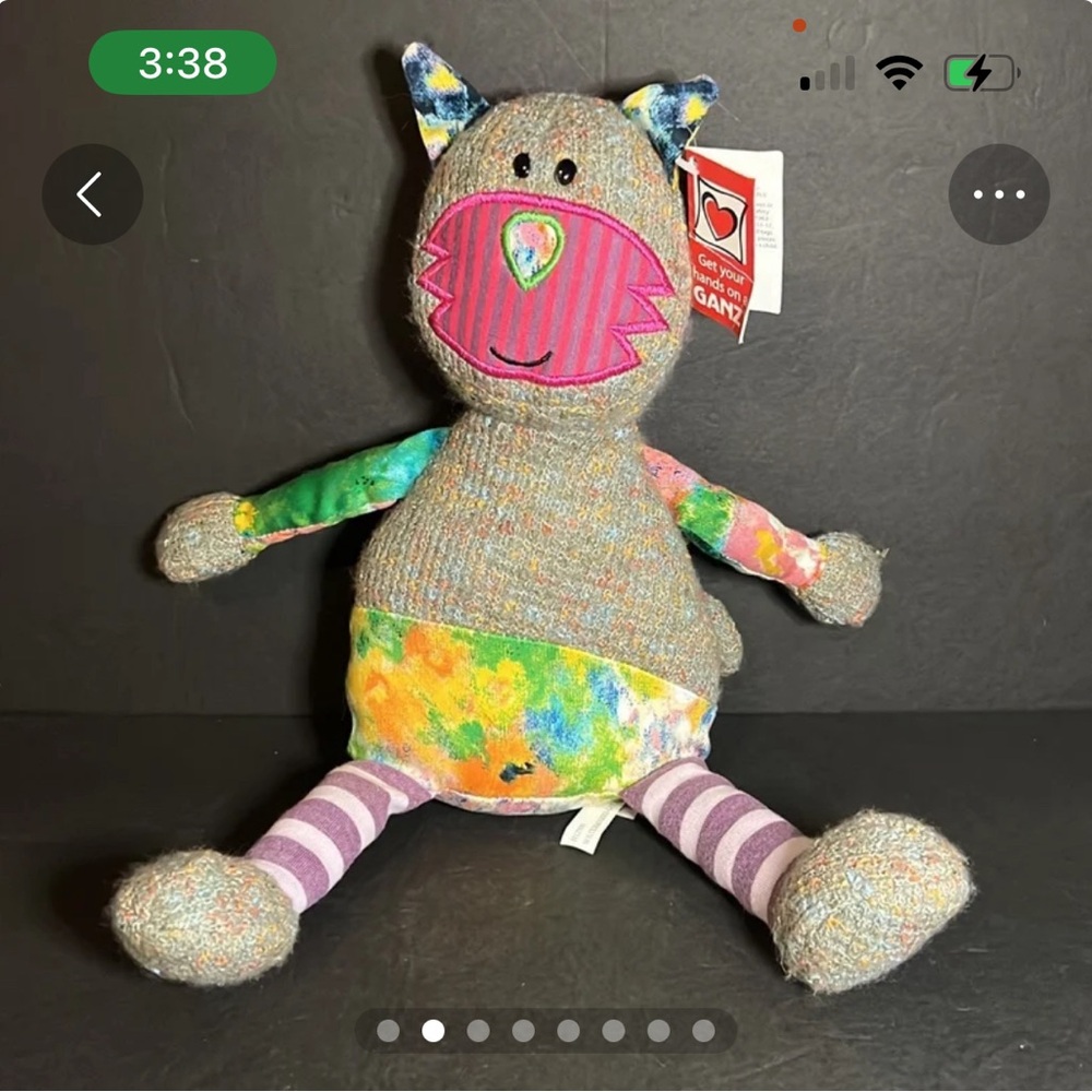 GANZ Patchwork Cat Plush Toy